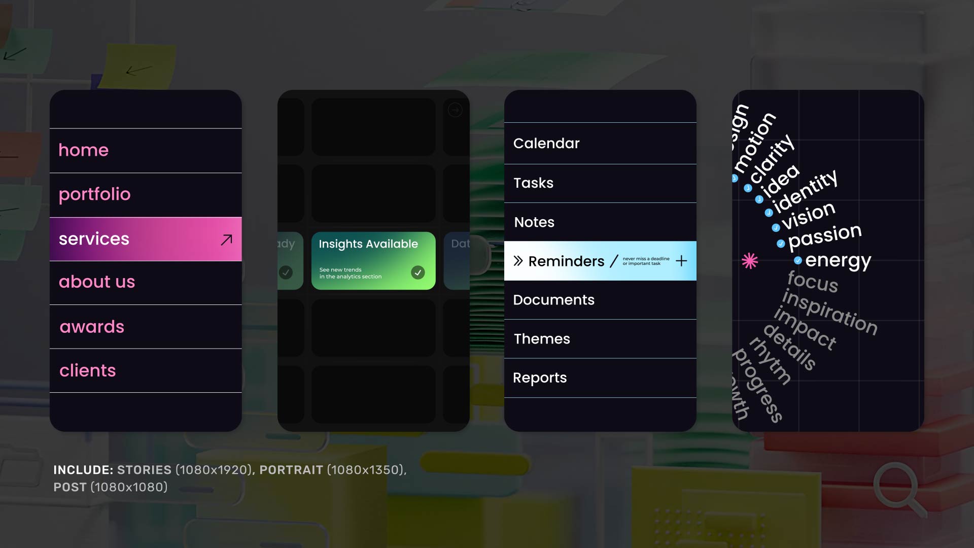Looping Motion Posters Example Content Creator Templates